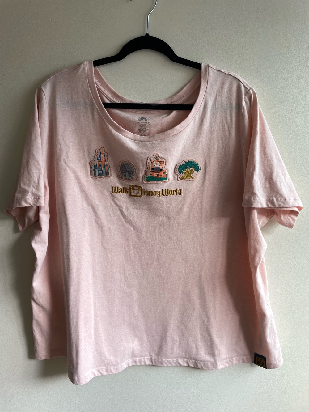 Disney Walt Disney World Pink Graphic T-Shirt 2X Organic Cotton